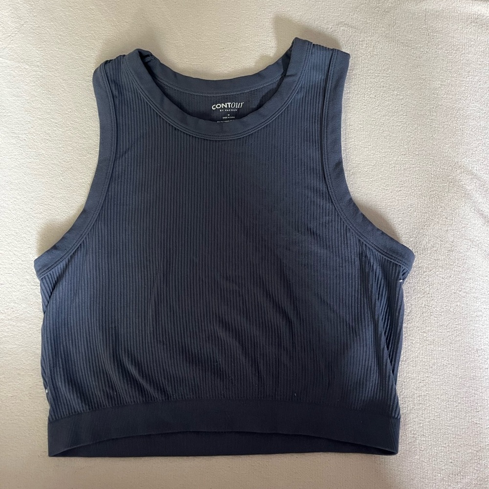 PacSun Dark Blue Ribbed Tank Top